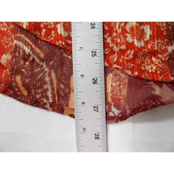 Frye and Co XXL Shirt Top Blouse Sheer Red Ruffle Boho Gauzy Layers Beach Festiv - Picture 7 of 9